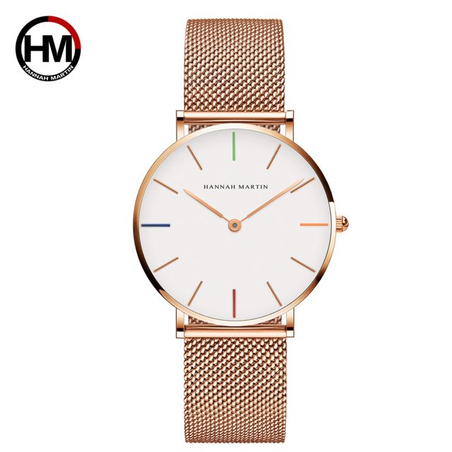 Reloj de malla de acero inoxidable con movimiento japonés, resistente yeacher 3690-B36-WFF