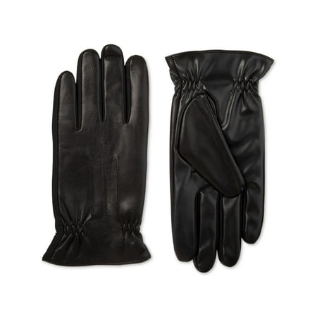 UPC 022653608013 product image for Isotoner Mens Faux Leather Fleece Lined Driving Gloves Black M | upcitemdb.com