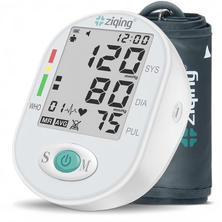 Blood Pressure Monitors for Home Use - Rechargeable Blood Pressure Machine Upper Arm with Large Backlit LCD Screen, a nd Adjustable Blood Pressure Cuff,2*99 Memory