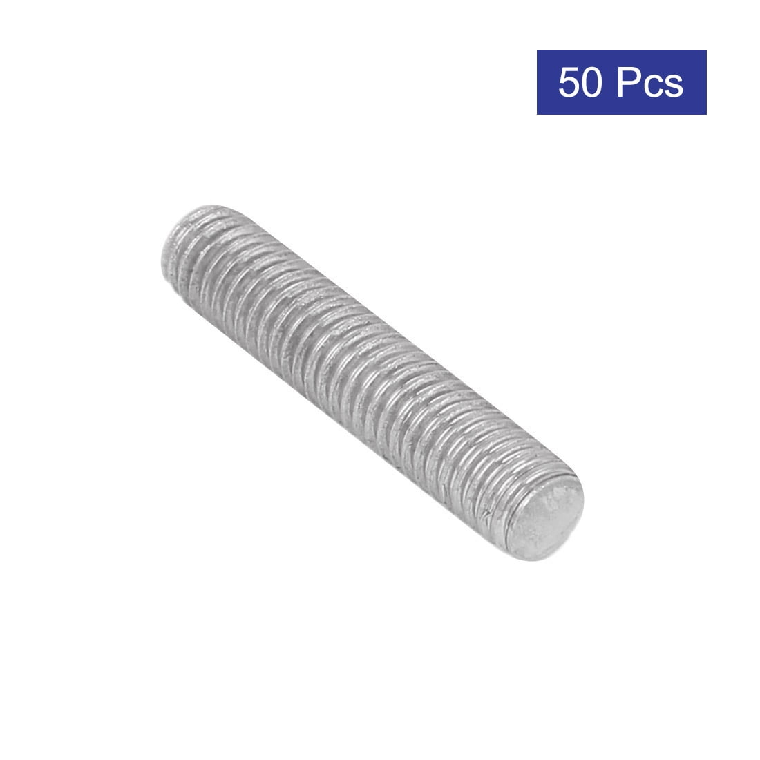 Unique Bargains M6 x 35mm 1mm Thread Pitch 304 Stainless Steel Rod Bar Studs Silver Tone 50Pcs