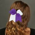 thumbnail image 2 of Unique Bargains 1 Pc Hair Elastics Fashion Two-Color Bow Hair Ties for Women White Purple, 2 of 5