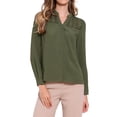 thumbnail image 1 of Camisas de encaje INSPIRE CHIC para mujeres, blusas de manga larga con botones, casuales y a la moda, talla XL, verde ejército, 1 of 6