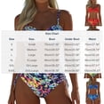 thumbnail image 3 of Levmjia Women's Floral Printed Bikini Set No Steel Support Padded Bra Triangle Bottoms Pants Split Swimwear Swimming Beach Vacation, 3 of 8