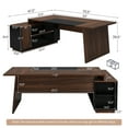 thumbnail image 3 of Tribesigns 78-Inch Executive Office Desk: Modern L-Shaped Desk with File Cabinet and Storage Shelves, Large Wood Computer Desk for Home Office, 3 of 10