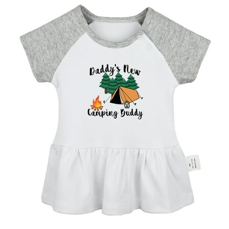 

Daddy s New Camping Buddy Funny Dresses For Baby Newborn Babies Skirts Infant Princess Dress 0-24M Kids Graphic Clothes (Gray Raglan Dresses 18-24 Months)