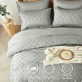 thumbnail image 2 of Flymme Boho Comforter Set King Size Bed in a Bag 7 Pieces Shabby Chic Bedding Farmhouse Soft Microfiber Gray Bed Set for All Seasons, 2 of 8