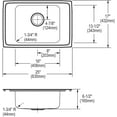 thumbnail image 2 of Elkay DRKAD2517652LM 18 Gauge Stainless Steel 25 x 17 x 6. 5 inch Single Bowl Top Mount Sink - 2 Holes on Left & Middle, 2 of 7