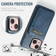 thumbnail image 4 of Cutyskin for iPhone 14 Plus Wallet Case, Detachable Credit Card Holder [RFID Blocking] [Compatible with MagSafe] Premium PU Leather Kickstand Back Flip Magnetic Clasp Shockproof Case, Blue, 4 of 11