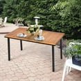 thumbnail image 2 of Mesa rectangular de acacia Costway para patio con hoyo para sombrilla, 2 of 8