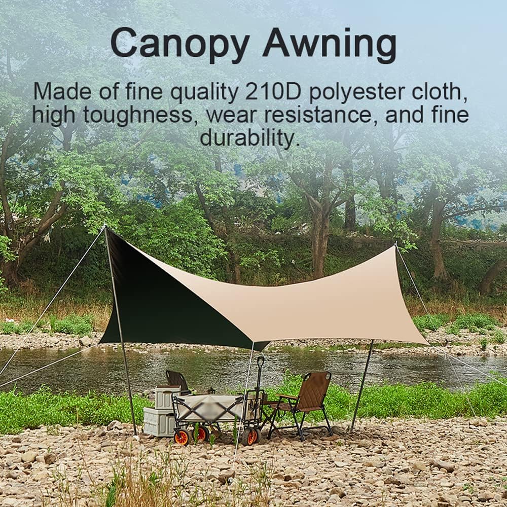 Waterproof Garden Canopy Awning Tent Tarp Sun Shade Cover UV Protective Oxford Cloth Beige