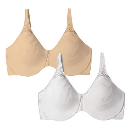 Bali Passion for Comfort Women`s Seamless Minimizer Underwire Bra - Best-Seller (Pack of 2) (1 Soft Taupe / 1 White)
