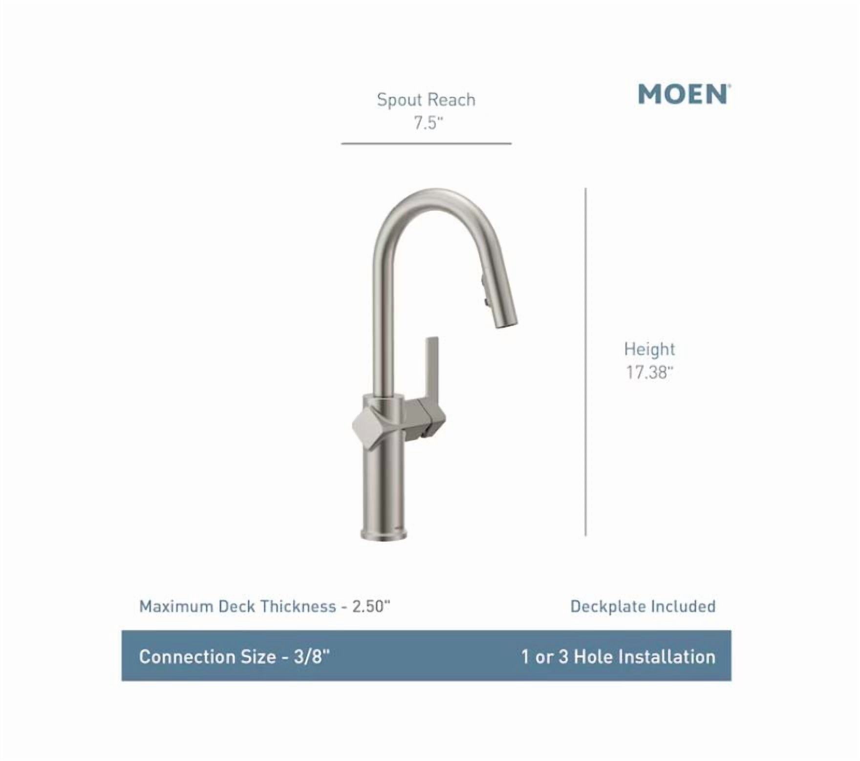 Moen Joric Spot Resist Stainless Single Handle Deck-mount Pull-down Kitchen Faucet with Sprayer (Includes Deck Plate)