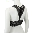 thumbnail image 6 of BadPiggies 2-Pack Women Plus Size Vest Crop Wire Free Bra Lace Lingerie Sexy V-Neck Underwear (2XL/3XL, Black), 6 of 7
