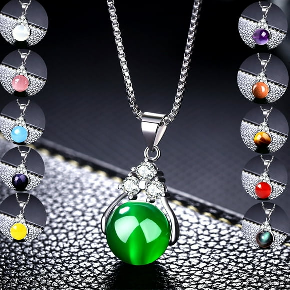 Bluelans Femmes Chaîne de Clavicule Argent Plaqué Perle Pendentif Strass Décor Collier Cadeau