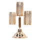 thumbnail image 4 of Candelabro de 3 brazos, luz de Metal galvanizada hueca dorada, candelabro de lujo de 3 brazos, manualidad para regalo, decoración del hogar, 4 of 8