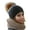 Black, variant on Hats Women's Winter Autumn Faux Plush Bobble Gradient Knitted Hat