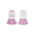 thumbnail image 2 of BemeyourBBs Baby Girl Back to School Outfit Kids Pre Kindergarten Outfits Toddler Baby Girl Summer Clothes Sleeveless Collared Button Tank Vest Tops and Book Pencil Printed Pleated Skirt Set, 2 of 9