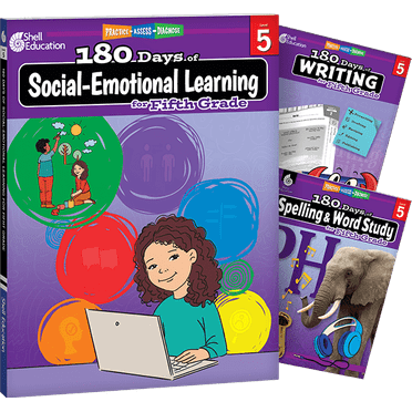 180 Days™: Social-Emotional Learning, Writing, & Spelling Grade 5: 3-Book Set