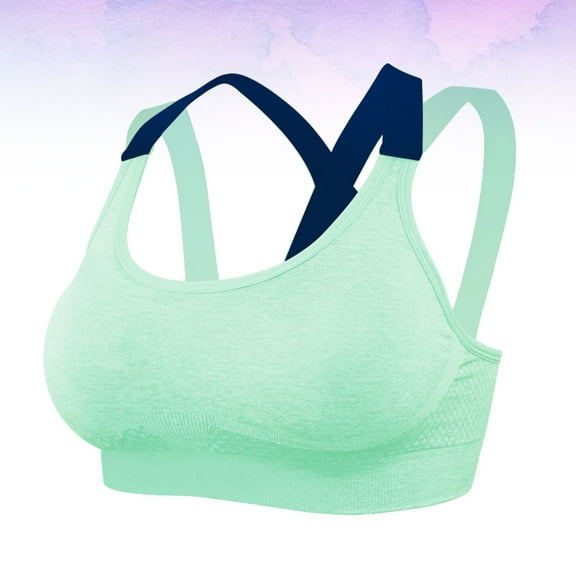 WHAMVOX Sports Bra without Underwire Made of Nylon for Home Use Green Lightweight Comfortable Breathable Cool XL