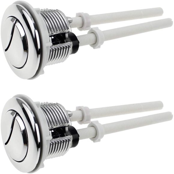 Two Button Design Toilet Tank Button, High Function Dual Push Flushing Chrome Silver ABS With Chrome Plating 2 Pieces