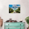 thumbnail image 5 of Railroad Mountain Canvas Wall Art, Scenic Railway Through Forest Print, Wilderness Nature Artwork for Living Room Bedroom Cabin Decor, Ready to Hang, 5 of 6