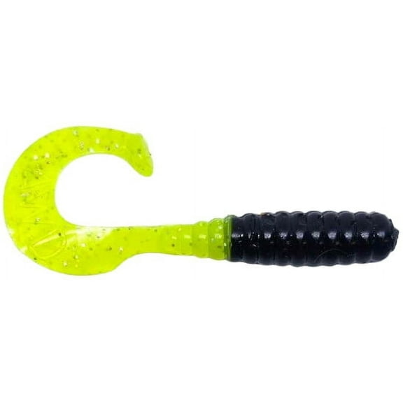 AWD Baits 2in Kicker Tail - KT13 Black/Chartreuse 20pk