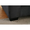 thumbnail image 4 of 102.4'' Oversized L Shaped Sectional Sofa with Chaise, 4 Seater Luxury Corduroy Fabric Cloud Couch, Soft Furry Deep Seat  Sofa with Pillows & Wide Arm, Left Facing, Black, 4 of 8