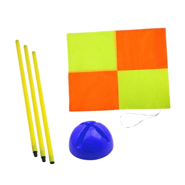 relayinert Drapeau de Coin de Soccer Portable de Remplacement avec Terrain de Soccer 1.5m Base Bleue Drapeau de Pôle de Coin 1.5m Base Bleue 37x47.5cm