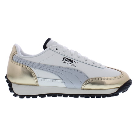 Puma Easy Rider Mixed Metals Leather Womens Shoes Size 8, Color: White/Gold/Gray/Black