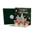 thumbnail image 2 of pdqouc Clearance 3D Christmas Cards Pop Up Christmas Greeting Card Handmade Blank Holiday Cards Xmas Reindeer Santa Bells 3D Card with Envelopes for Christmas Winter Holiday New Year Paper Craft, 2 of 4
