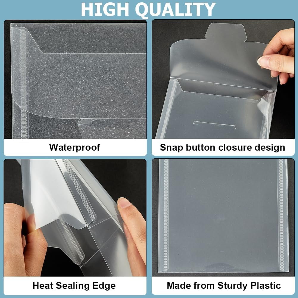 50Pcs Die Storage Pockets Stamp Pocket Bags Resealable Clear Plastic Die Cuts Envelope Pockets Craft Organizer Holder Bag for File Album Embossing Stamp Scrapbooking Storage (7 x 5 Inch) 50pcs