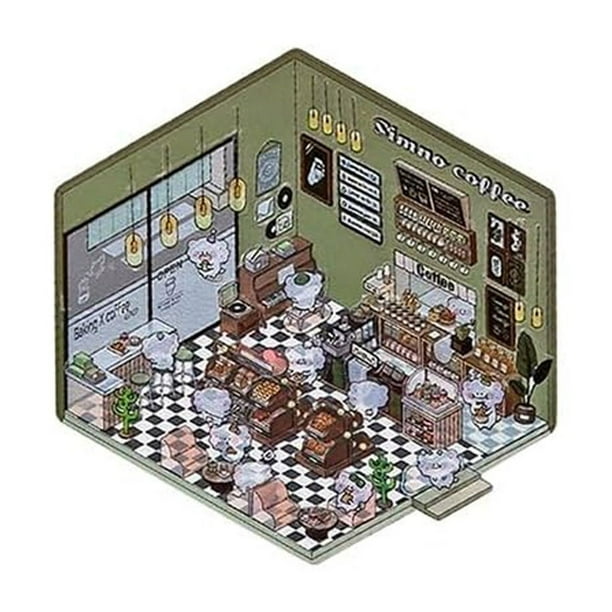 Pegatinas 3D Para La Casa Diy Pegatinas Diy Escena Crea Tu Propio Supermercado | Cafetería | Restaurante | Librería Fu N Pegatinas Con Divertidas Escenas De Dibujos Animados