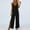 Black, variant on Womens Sleeveless Jumpsuit V Neck Adjustable Straps One Piece Jumpsuit Fashion Side Slit Loose Long Pants with Pockets ,Gray，XXL