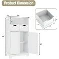 thumbnail image 3 of LOKO Bathroom Storage Cabinet, Multifunctional Floor Storage Organizer with 2 Removable Drawers & Adjustable Shelf, Wooden Floor Cabinet for Living Room, Kitchen or Dining Room (White), 3 of 19