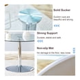 thumbnail image 3 of 47" Modern Round Bar Style Dining Table Set with 4 Velvet Upholstered Chairs,Silver Leg Glass Table with 4 Black Chairs with Silver Leg, 3 of 7
