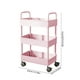 thumbnail image 3 of Carrito de Cocina de 3 Niveles con Reposabrazos | Carrito Multiusos de Plástico con Ruedas | Rojo, Rosa, Amarillo y Blanco | Organizador de Artículos de Tocador | Estante Rodante Multiusos para Refri, 3 of 6
