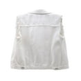 thumbnail image 2 of Women‘s Plus Size Crop Distressed Ripped Jean Vests Classic Sleeveless Jean Vest Jackets With Pockets, 2 of 6