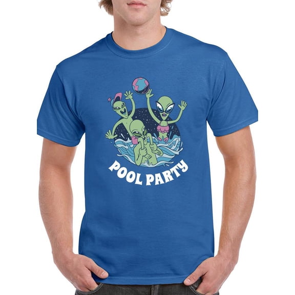 Pool Party Alien Family T-Shirt Men -Smartprints Designs, Male XX-Large