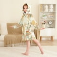 thumbnail image 4 of FORMRS Niños Bathrobe Unisex Hooded Robe Soft Plush Pajamas Sleepwear, Size 2-3T, Beige Clouds, 4 of 7