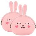 thumbnail image 1 of SHISUYAN 2pcs Silicone Pouch Purse Wallet Multifunction Cartoon Bunny Short Coin Purse, 1 of 8