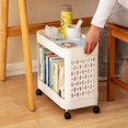 thumbnail image 2 of 2-Tier Mobile Under-Desk Storage Cart with Wheels - Sturdy, Space-Saving Organizer for A4 Files, Books, Snacks - Versatile Use in Office, Kitchen, Living Room - Durable New Material Construction,, 2 of 5