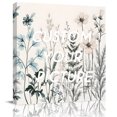 thumbnail image 2 of Vintage Floral Leaves Wall Art Painting on Canvas, Summer Botanical Canvas Art Home Prints Wall Art Framed Modern Artwork for Living Room Bedroom Wall Decor 8x8in, 2 of 9