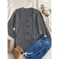 thumbnail image 2 of Women's Cardigan Fall Cardigan Lightweight Long Sleeve Knit Sweater Button Loose Jacket with Pockets, 2 of 8