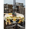 thumbnail image 2 of Outdoor Tablecloth with Umbrella Hole for Patio/Picnic/Party/Camping, Gnomes Sunflower Waterproof Table Cloth Round Cover Washable, Bees Branches Floral Watercolor (Dia 60"), 2 of 8