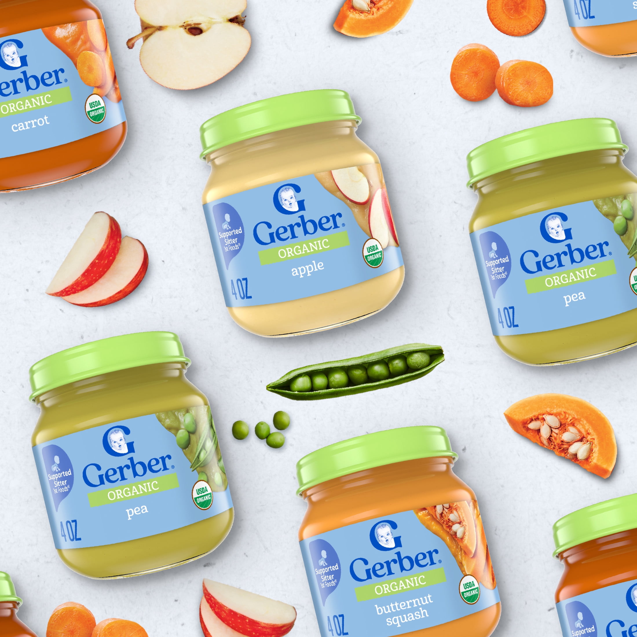 Gerber Organic Stage 1 Baby Food Puree, Apple, 4 oz Jar