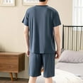 thumbnail image 5 of uikmnh Mens Pants,Men's Sleepwear Soft Smooth Short Sleeve Short Pant Sleepwear Man with Pockets Two Piece Pajamas(Color:Navy,Size:3XL), 5 of 5