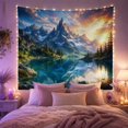 thumbnail image 2 of Mountain Lake Vivid with Dominates Showcasing Jagged Range, Mystical Fantasy for Space Lovers, Galaxy Room Decor, Mother'S Day Gift, Tapestry Wall Hanging for Bedroom and Dorm, 2 of 7