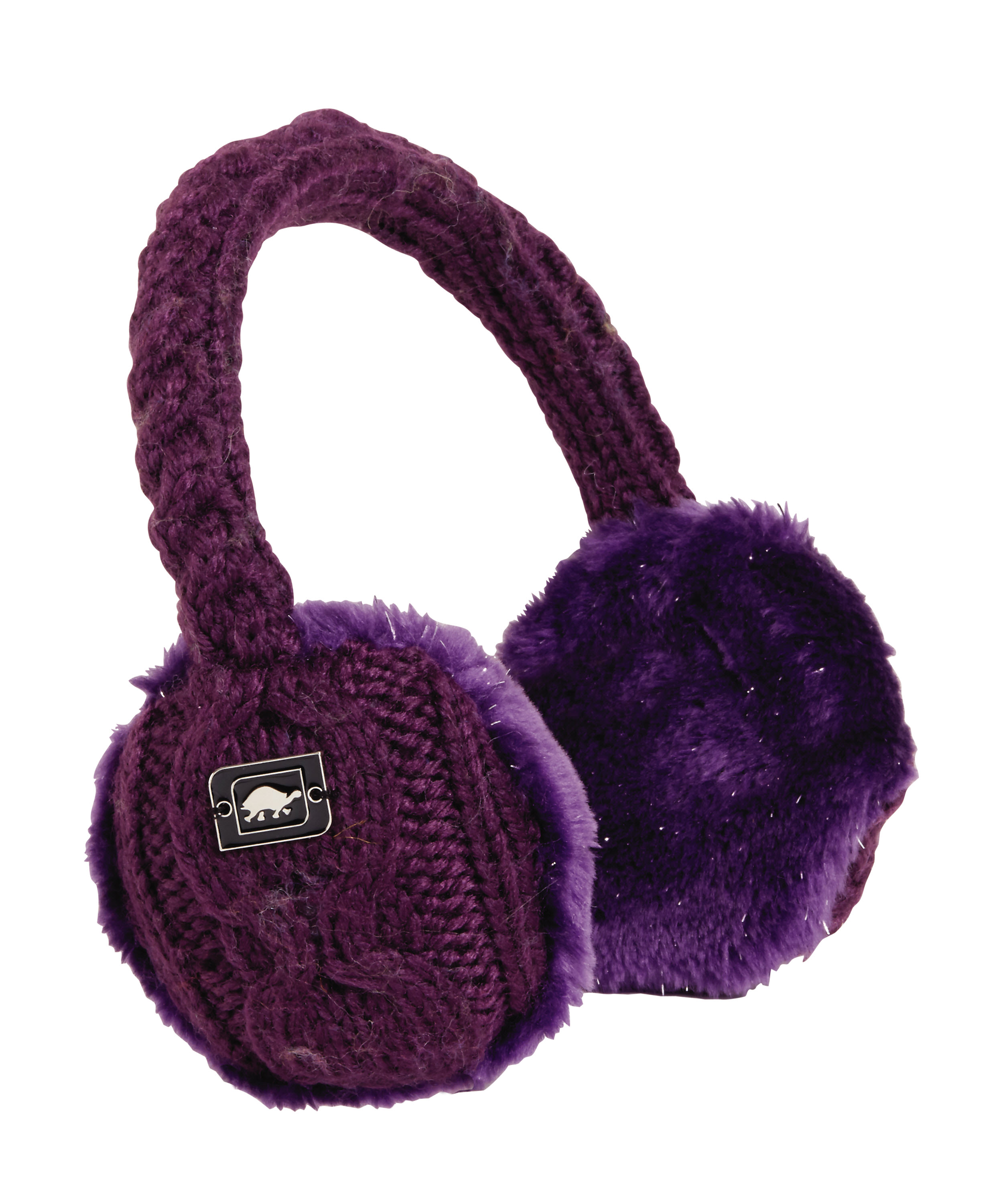 Turtle Fur Women's Ear Muffin Faux Fur Lined Cable Knit Ear Muffs