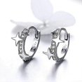 thumbnail image 3 of Star Cubic Zirconia Huggie Hoop Earrings for Women Teen Girls Sterling Silver Constellation Cartilage Cute Charms CZ Sleeper Small Hoop Dainty Stars E, 3 of 4
