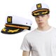 thumbnail image 1 of Gorra de capitán ajustable, accesorio para disfraz de marinero, ideal para fiestas en yates, Halloween y cosplay, 1 of 7